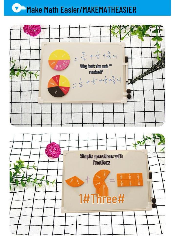 Erasable Magnetic EVA Fraction Circles for Math Teaching Aids