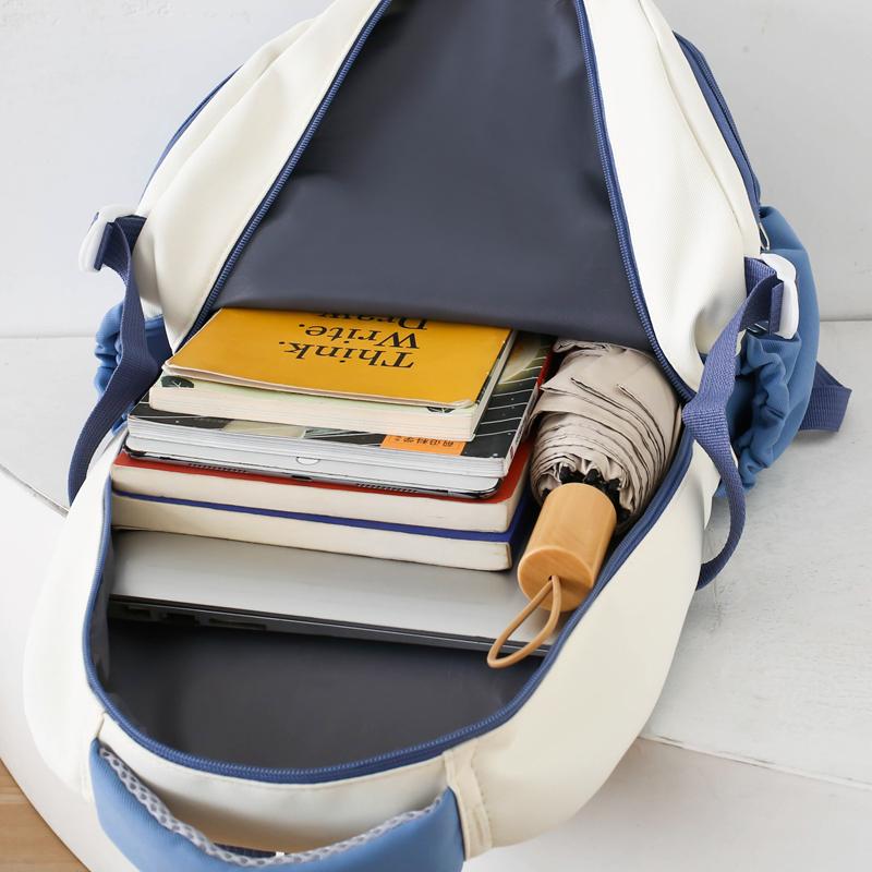 Lightweight Contrast Backpack Student Schoolbag Large Capacity Backpack