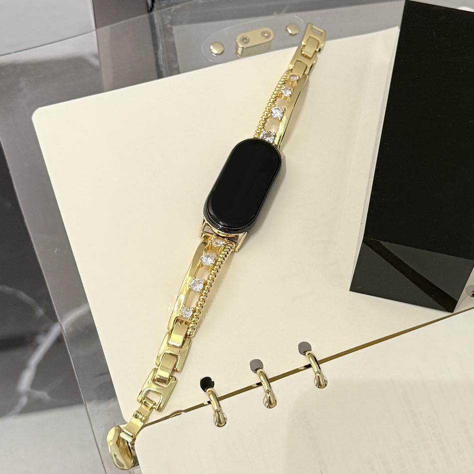 

Strap For Xiaomi Mi Band 10 9 8 Pro Miband 9Pro 8 Pro Luxury Shiny Hollow Zircon Diamond Copper Bracelet Wristband Watch Band For Mi Band 8