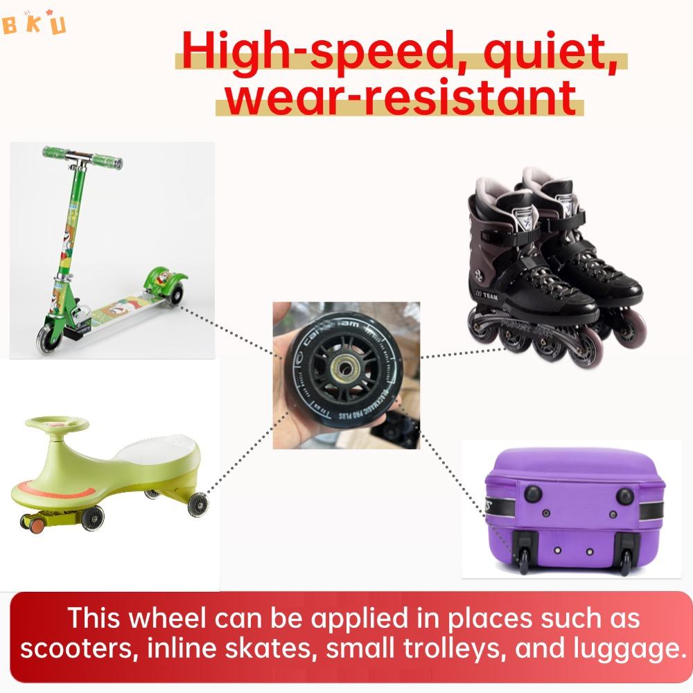 90mm (3.5") Replacement Wheels: High Elastic, Quiet, Wear-Resistant – For Skates, Luggage, Kids' Scooters