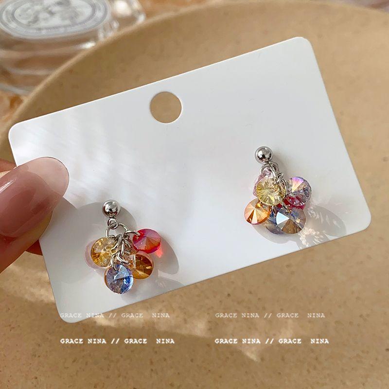 

Wake up Dopamine! Color Grape Beaded Stud Earrings for Women 2025 New Arrival Fancy Earrings Niche Style Delicate Earrings