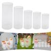 5pcs Crystal-Clear Cylinder Wedding Display Stands, Versatile Acrylic Centerpiece for Table Decor, Modern Dessert Cupcake Risers