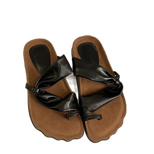 Weiche Lederversion~ Damen Hausschuhe tragen ausländischen Stil neuer Sommer Silber Zehensteg Plateau Sandalen Designgefühl Nische