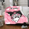 Customizable Kuromi5 Throw Blanket – Personalized Name, All-Season Cozy Snug Blanket, Machine Washable, Personalized Blanket
