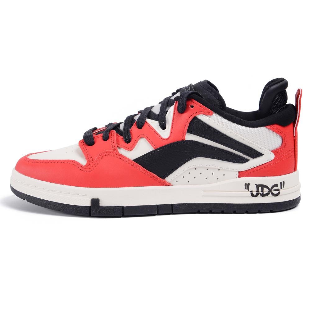 Li Ning JDG Team Comfortable Fashion Casual Versatile Non-Slip Shock Absorbing Wear-Resistant Low-Top Sneakers Men Sneakers White Red AECU041-4