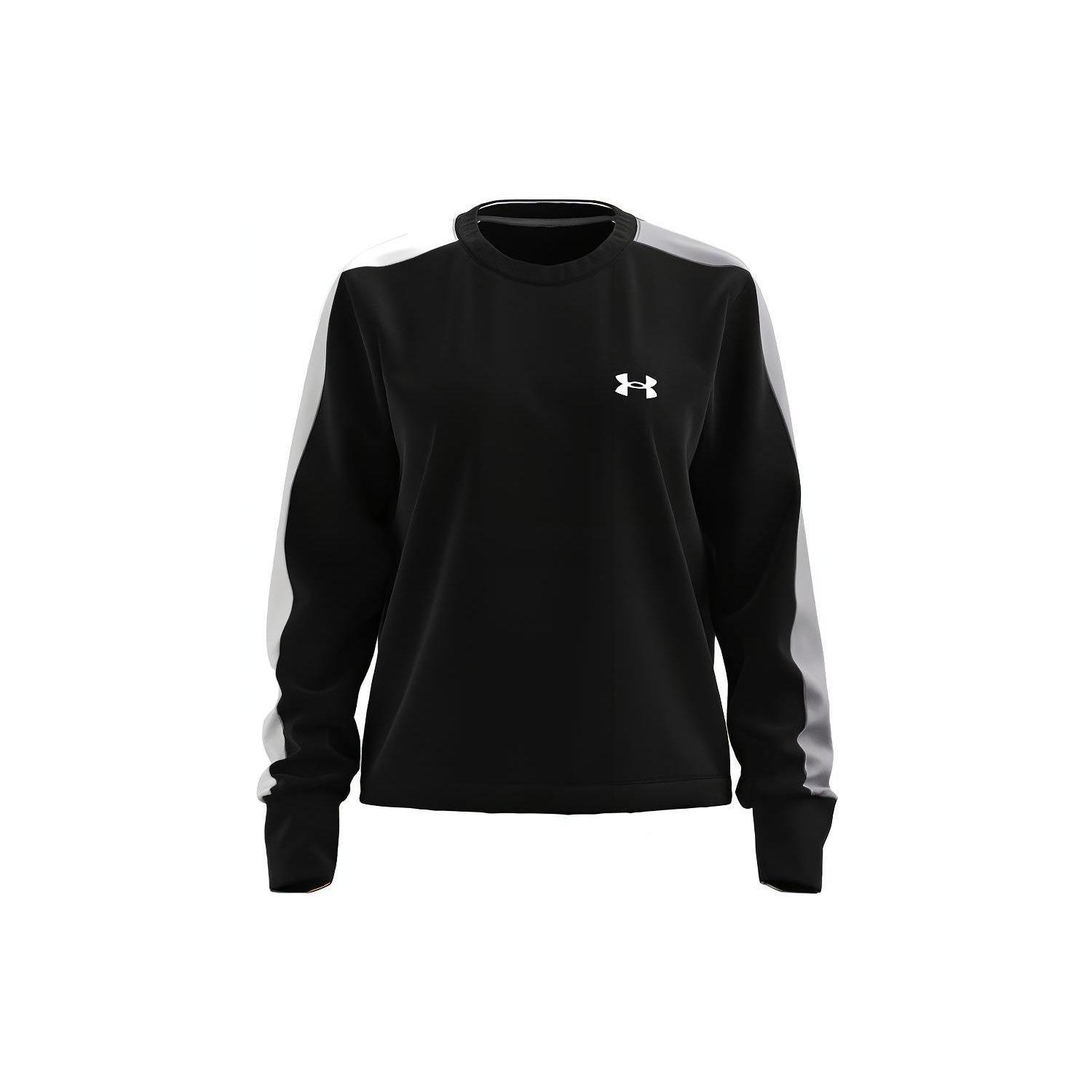 

Under Armour Ua Rival Terry Colorblock Повседневная дышащая толстовка с круглым вырезом женские топы черные 1370943-001 M