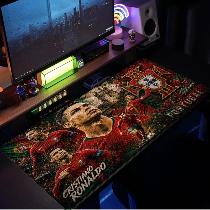 Tappetino per mouse Cristiano Ronaldo Portogallo Tappetino per mouse, Tappetino per mouse da gioco, Tappetino per tastiera, Decorazione per computer portatile Regalo per fan Regalo di compleanno