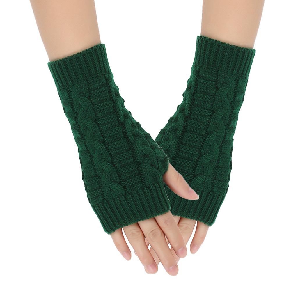 Knitted Fingerless Ladies Gloves Warm Hand Warmer Classic Finger Fingerless Gloves  for Women