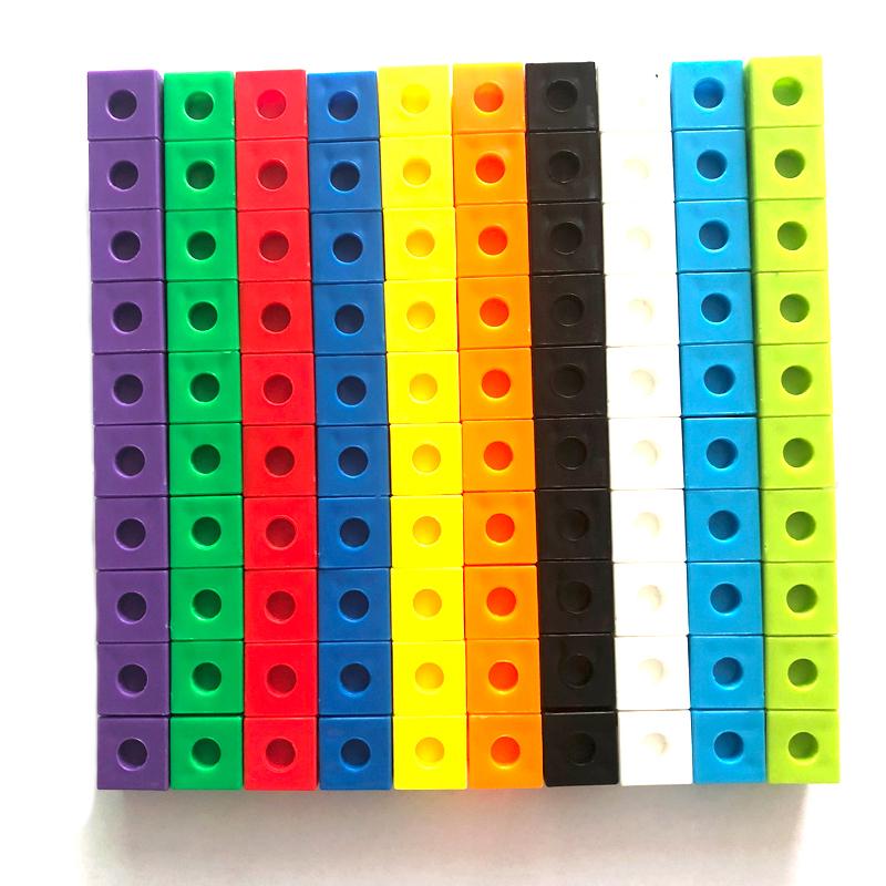 

100Pcs Linking Cubes Maths Montessori Educational Toys Classroom Supplies Teaching Kids Learning Items Kinder Spielzeuge