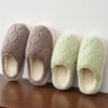 Winter simple wavy cotton slippers female hospitality home outdoor warm non-slip couple casual cotton slippers men