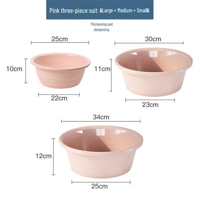 Thickened Plastic Multipurpose Basin for Face Wash, Laundry, Foot Soak, Vegetable Wash - Ideal for Household & Dorm Use