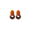 Silver Needle Resin Oval Wood Chip Ring Earrings Retro Simple Fashion Stud Earrings Premium Versatile Earrings Women