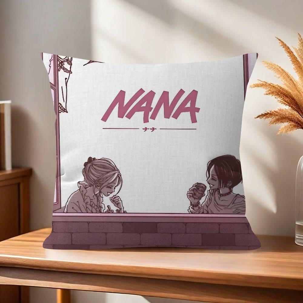 Classic Anime NANA Girl Pillow Covers Cartoon Sofa Decorative Home Doublesided Printing Short Plush Cute Cushion Cover