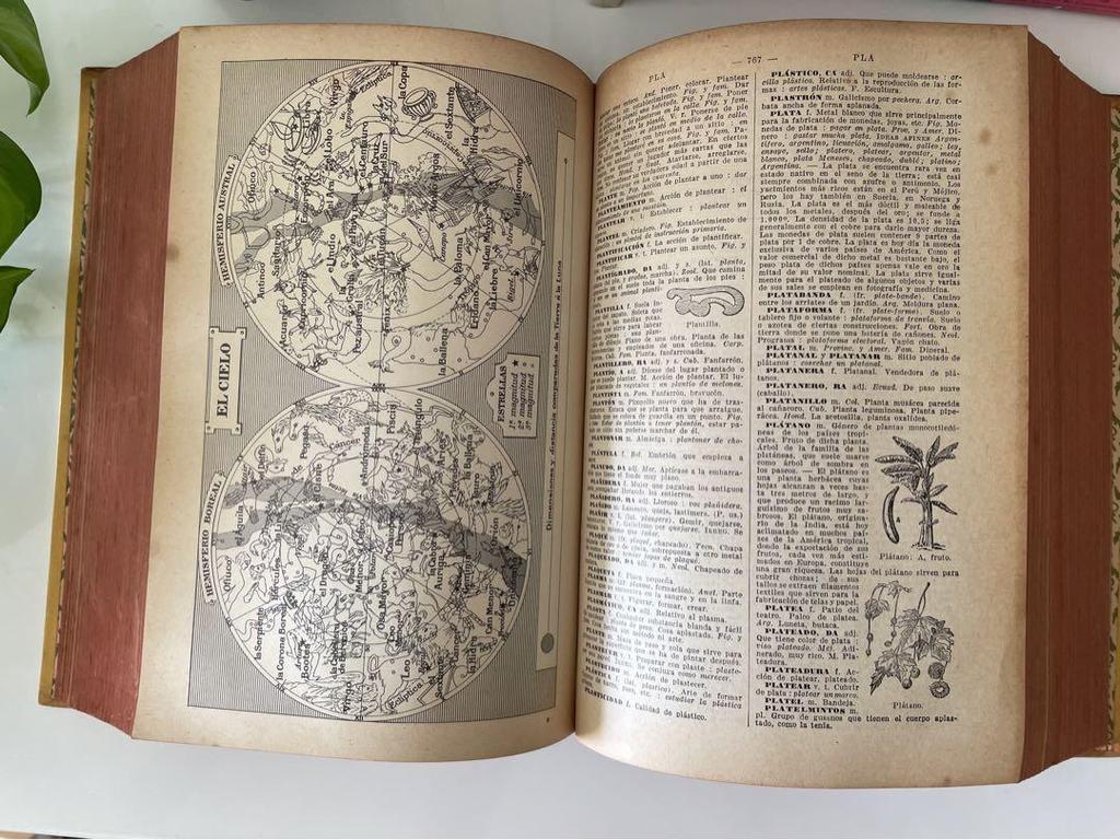 [USED] Antique Spanish Dictionary with Illustrations
