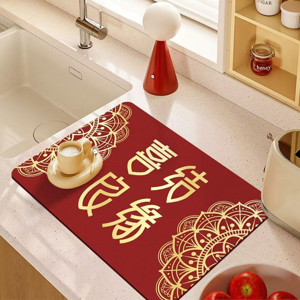 Kitchen Countertop Drain Mat High Appearance Level Absorbent Washing Dishes Dishes Dishes Chopsticks Sink Faucet Bar Table Mat