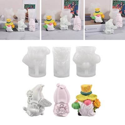Formă drăguță pentru lumânări de Moș Crăciun, rășină, pitic cu barbă, turnare epoxidă, pentru decorarea petrecerii de Crăciun, ornament pentru aromoterapie