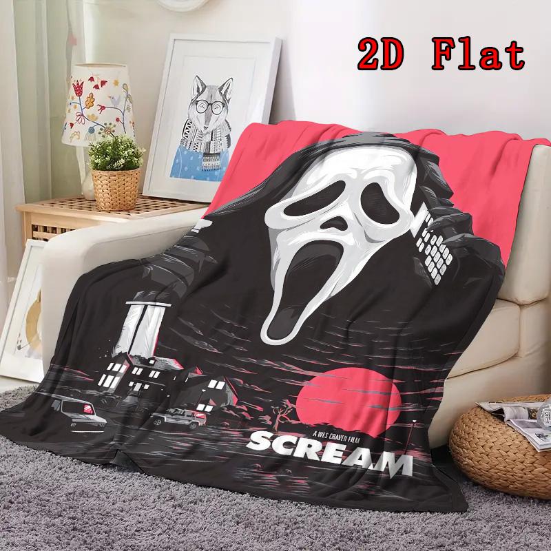 Scream 2D Flat Pattern Flannel Blanket High quality All Seasons Warmth and Comfort Perfect for Christmas Gifts.SMT0917373