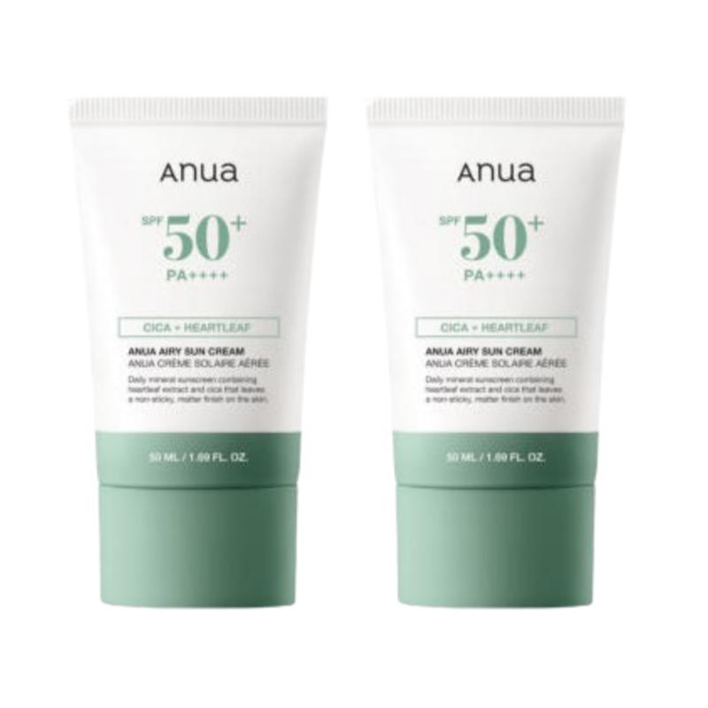Anua Airy Mild Physical Sunscreen SPF50+ PA++++ 50ml × 2