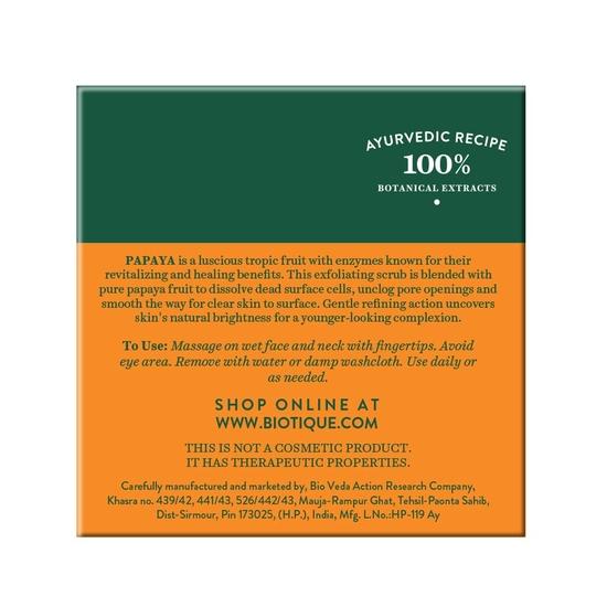 Gommage visage éclaircissant et revitalisant à la papaye Biotique | 100 % extraits botaniques | Convient à tous types de peau | 75 g