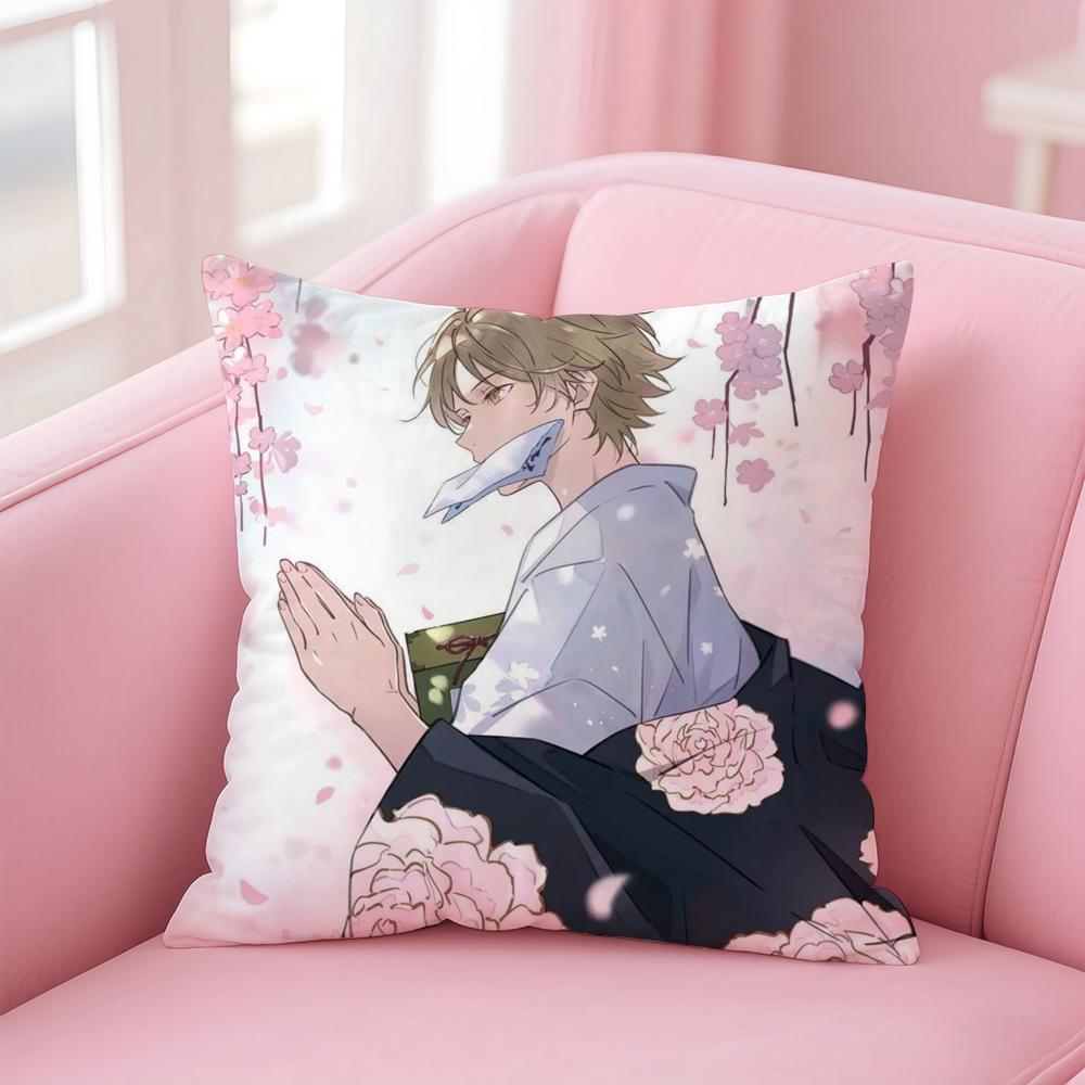 N-Natsume'S Bo-Ok Of Friends Anime Cushion Cover Pillowcase Short Plush Invisible Zipper Room Sofa Cushion Cover