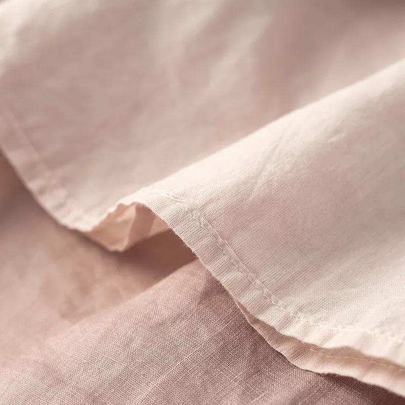 2024 Women's Summer Hanfu Mid-Length Skirt - Retro Cotton/Linen, Hip-Covering, High-End Solid Color Design