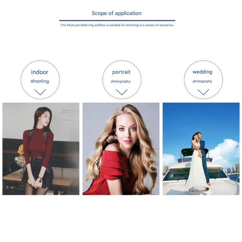 45CM Universal Softbox Compatibles Flash and LED for Macroed Portrait Studio Use Portable Portrait Light