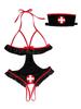 Women's Sexy Maid Nurse Role Play Costume Lingerie Bodysuit