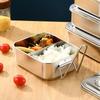 1PC Vintage Stainless Steel Lunch Box Break and Leak Proof Lunch Box Food Grade 304 Stainless Steel Steamed Lunch Box Work Student