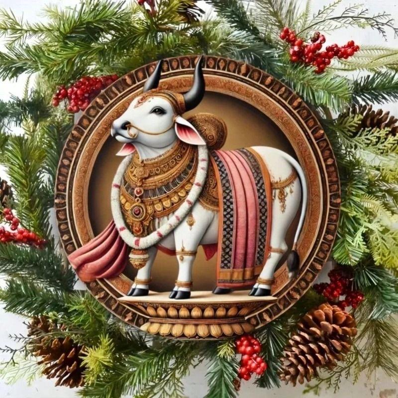 Round Metal Tin Sign Wall Art Home Living Room Office Cafe Decor 20x20cm