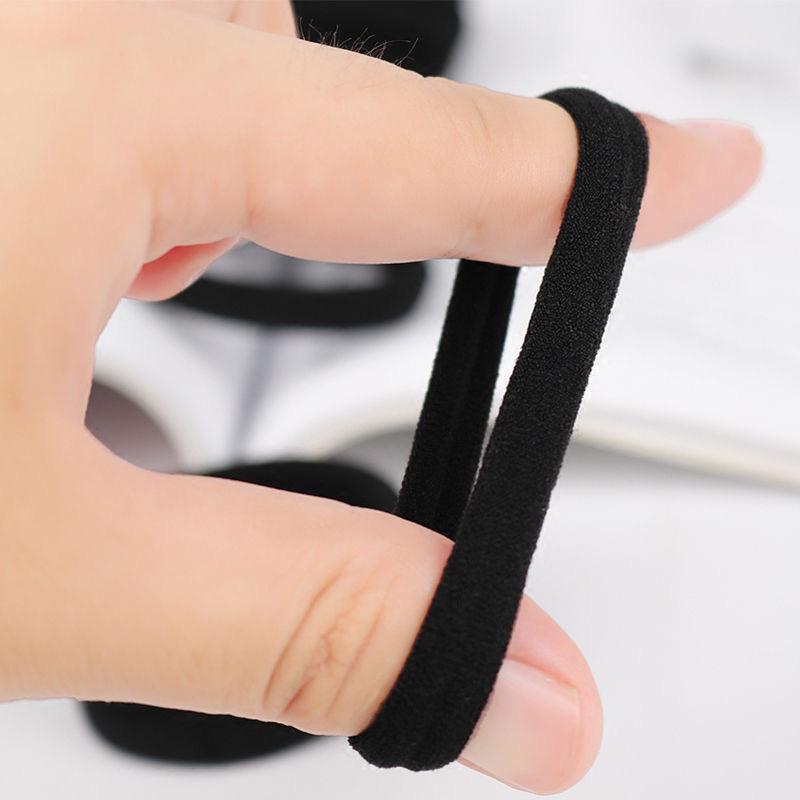 100pcs Black Large Soft Nylon Hair Elastics Ties Rope For No Damage Ponytail Holder Women Leagues Accessories