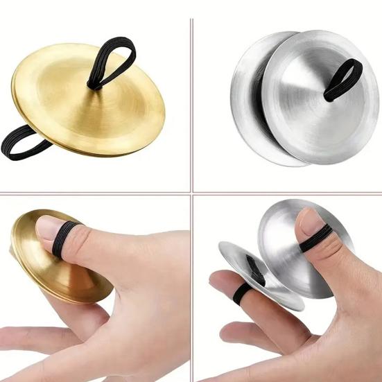 Finger Cymbals for Kids Handheld Copper Crash Cymbal Mini Belly Dance Hand Cymbal Musical Instrument for Activity Events Chorus Presentations