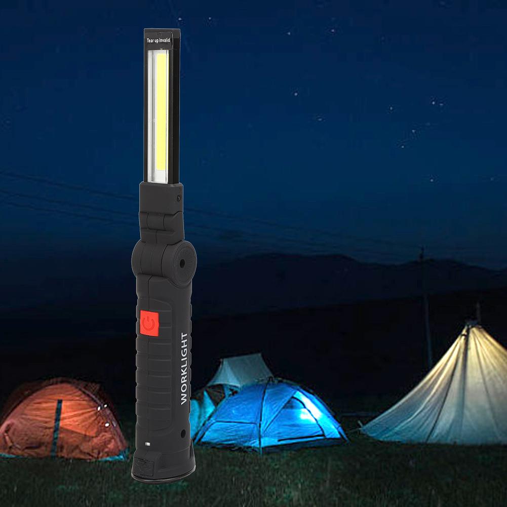 USB COB Handheld Work Light Lamp  LED Flashlight Folding Inspecting Torch for Outdoor Emergency