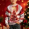 Boys Girls Christmas Print Crewneck Pullover Sweatshirt Casual Comfortable Athletic Top for Holiday