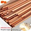 4Pcs Flat Phosphor Copper Welding Rod  for Mechanical Repair and Refrigeration Equipment