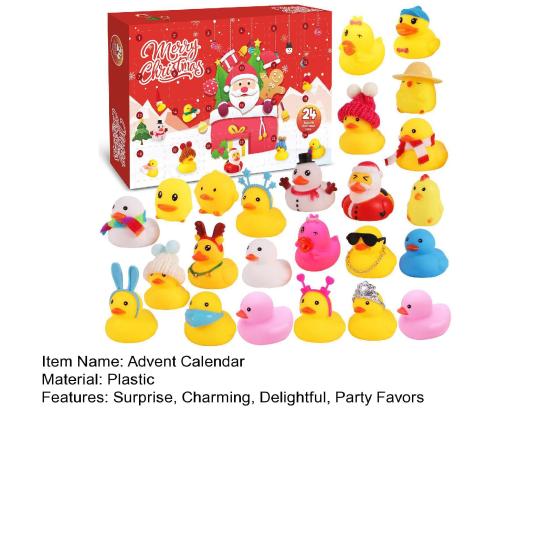 Χριστουγεννιάτικο Ημερολόγιο Άφιξης Πάπια 2025 για Παιδιά 24 Ημέρες Ημερολόγιο Αντίστροφης Μέτρησης Χριστουγέννων με Πλαστικά Παιχνίδια Πάπιας για Μπάνιο Χριστουγεννιάτικα Δώρα για Πάρτι για Αγόρια Κορίτσια