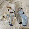 Socks Female Black Cat Female Socks Cute Cartoon Spring And Autumn Tube Socks Female Niche Girl Pile Socks