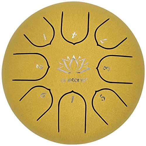 

Onetone Tongue Drum, C Major Scale, 8 Notes, 6 Gold, OTTG-06/GD [Includes Drawstring Case, Instruction Manual (with Sheet Music), 2 Mallets, Mallet R
