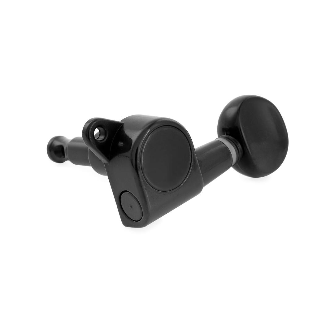 Musiclily Pro R15J Guitar Gear Vintage Oval for Electric Black 6-in-line Left-Handed Tuners, 151 Ratio, Buttons, Stratocaster/Telecaster Guitars,