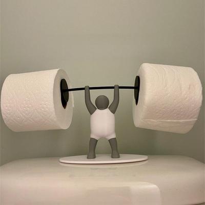 Toilet Bathroom Toilet Paper Holder 3DPrinted Weightlifting Figure Bathroom Paper Towel Holder