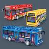 Sightseeing Plastic Bus With Sound And Light Functions Children Toy Inertia