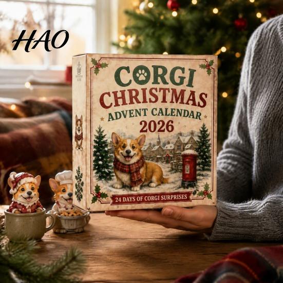 Christmas Advent Calendar 24 Days 2026 with Mini Corgi Figurines, for Girls Holiday Countdown Kids Dog Lovers, Cute Ornaments Gift