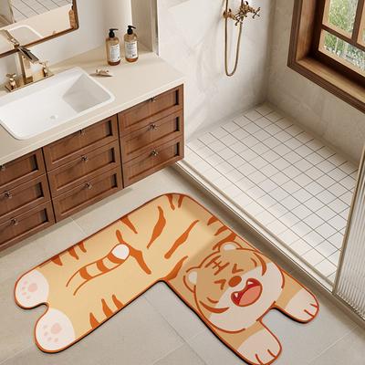 Yousheng Kieselgur Fußmatte Cartoon Tierform L-förmiges Design Wasserabsorbierend Schnelltrocknend Rutschfest Türvorleger