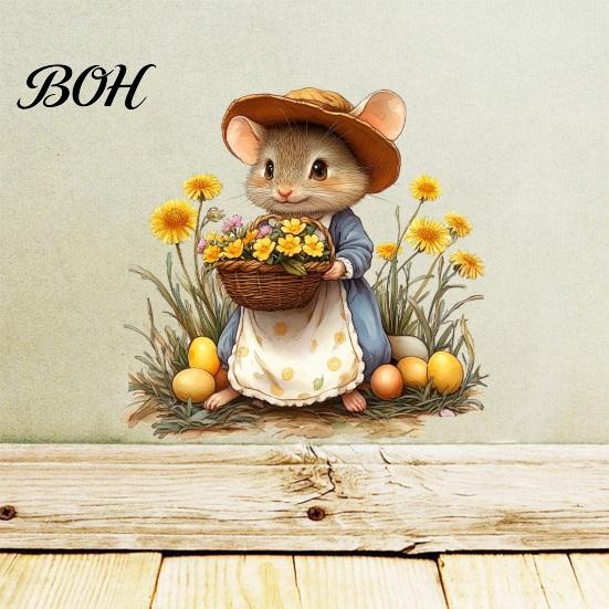 Autumn Theme Party Supplies Mouse Wall Stickers, Waterproof PVC Retro Fairy Tale Decals, Removable Peel Pastoral Style Stickers And Stick Decals