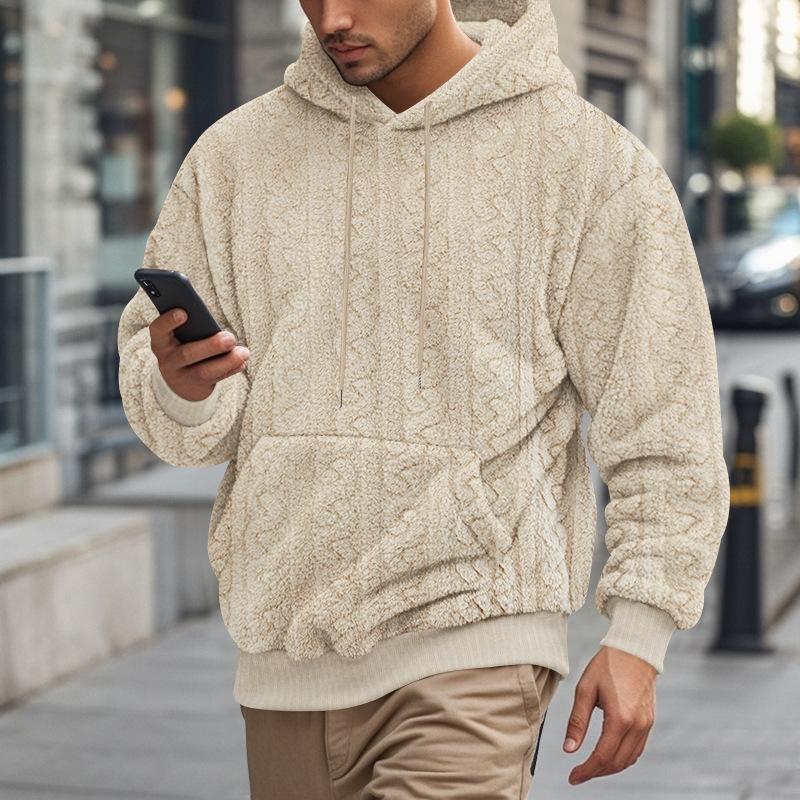 Autumn Winter New Fashion Men's American Style Solid Color Long Sleeve Hooded Pullovers Sweatshirts Male Hoodies Clothes