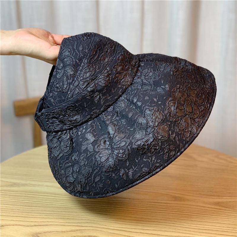 New Black Straw Sun Hat Women Summer Thin Uv Protection Wide Brim Sun Hat Sun Hat Fisherman Hat Tide