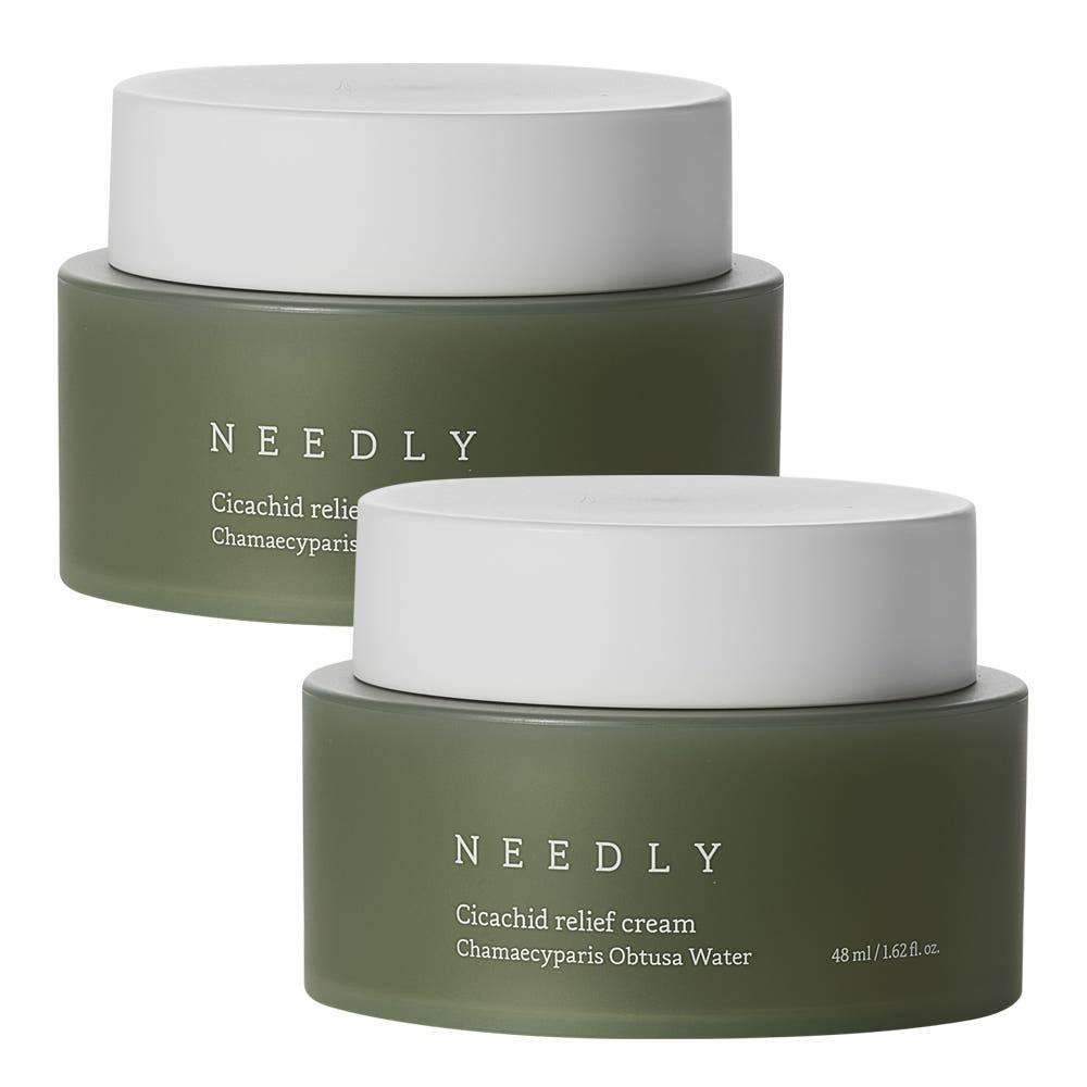 NEEDLY Cicachid Relief Cream Soothing & Hydrating Facial Moisturizer 48ml Duo Pack