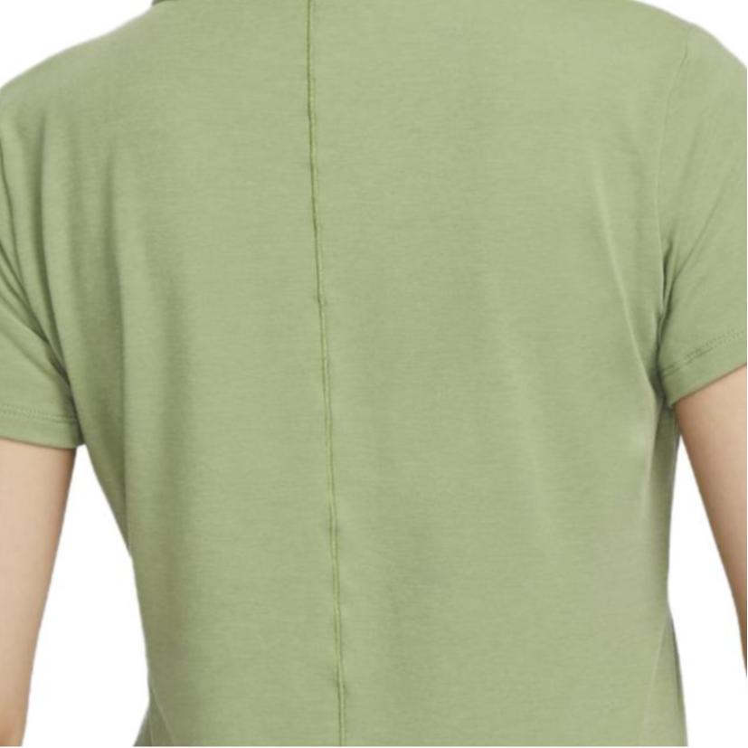 Nike T Shirts Women's Oil Green Crew Neck Moderate Straight Fit DD0619-386