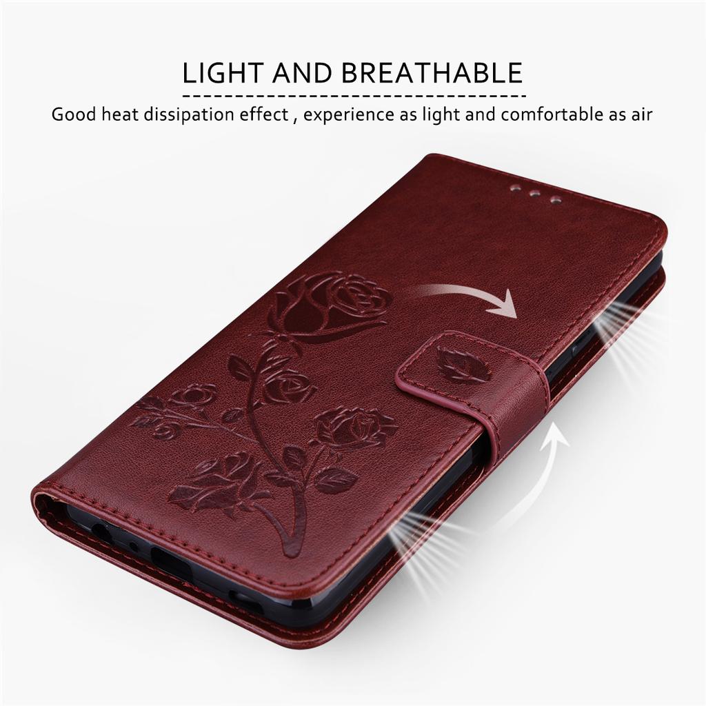 For Samsung Galaxy A54 5G Case Rose Pattern Leather Wallet Phone Cover with Strap