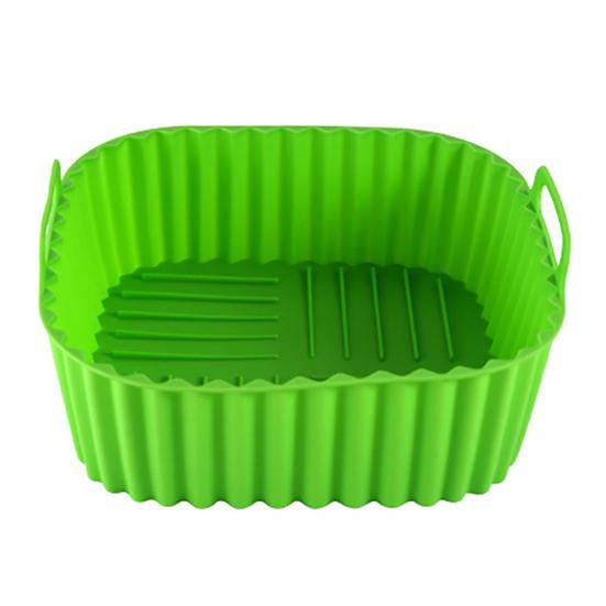 Square Air Fryer Liner Silicone Baking Mat 6.7 Inch Non-Stick Oven Safe Tray BPA-Free Air Fryer Basket for Even Cooking