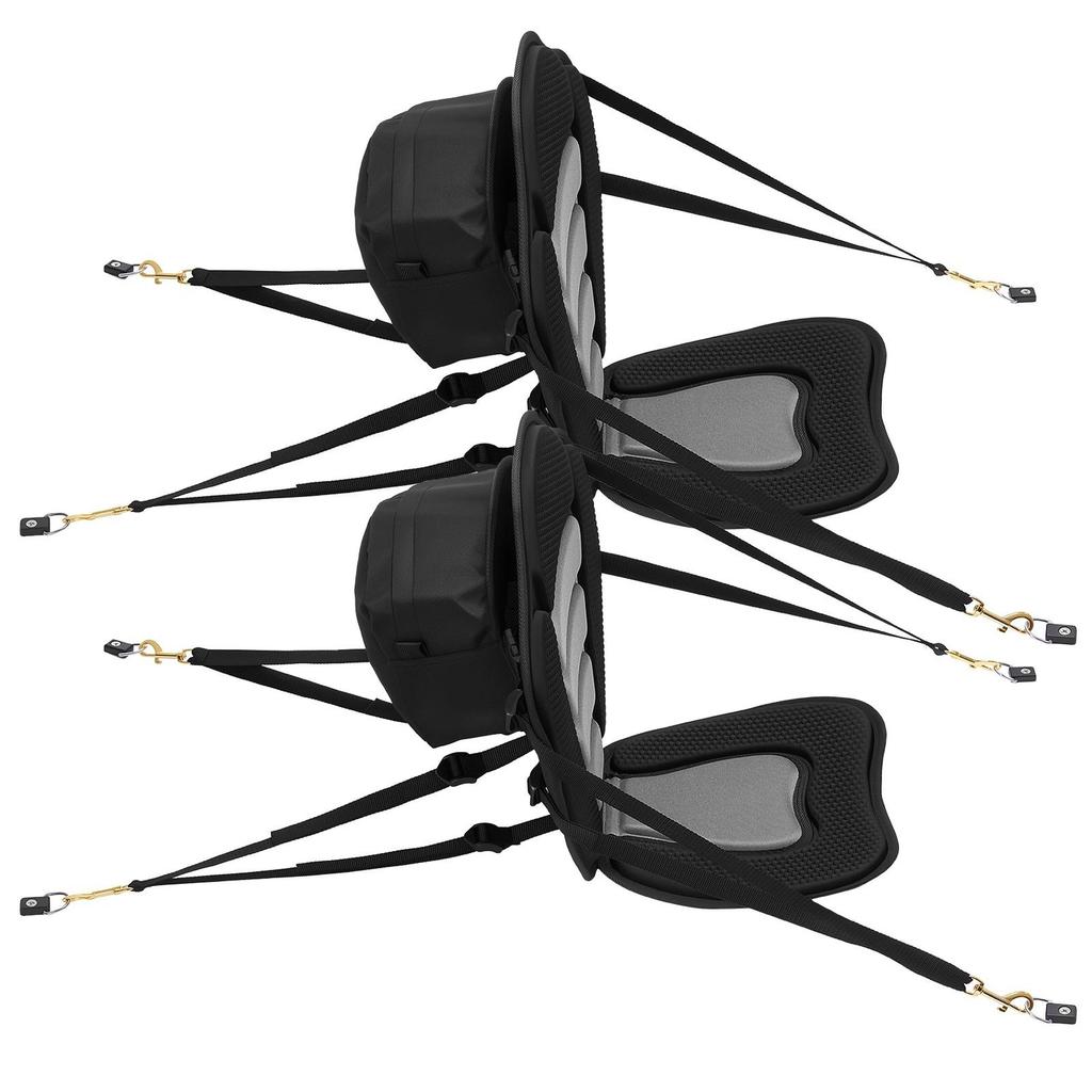 Kayak Seat, 2 Pack 12 mm Thick, Universal Paddle Board Seat with Back Support, Sit-on-Top Soft Padded Cushion with Storage Bag & Adjustable Straps for